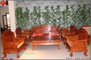 供應浙江金華東陽橫店紅木非洲黃花梨雙龍沙發 傳統工藝與現代家居的完美融合