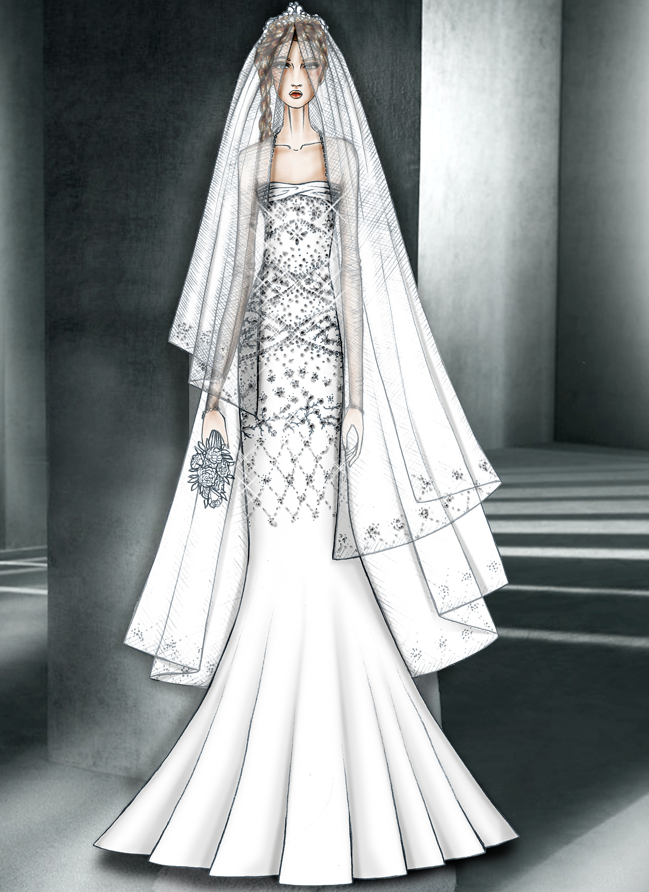 婚紗設(shè)計手稿|服裝|正裝/禮服|MilanFashionCam 